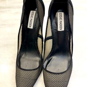 Black Steve Madden mesh high heels